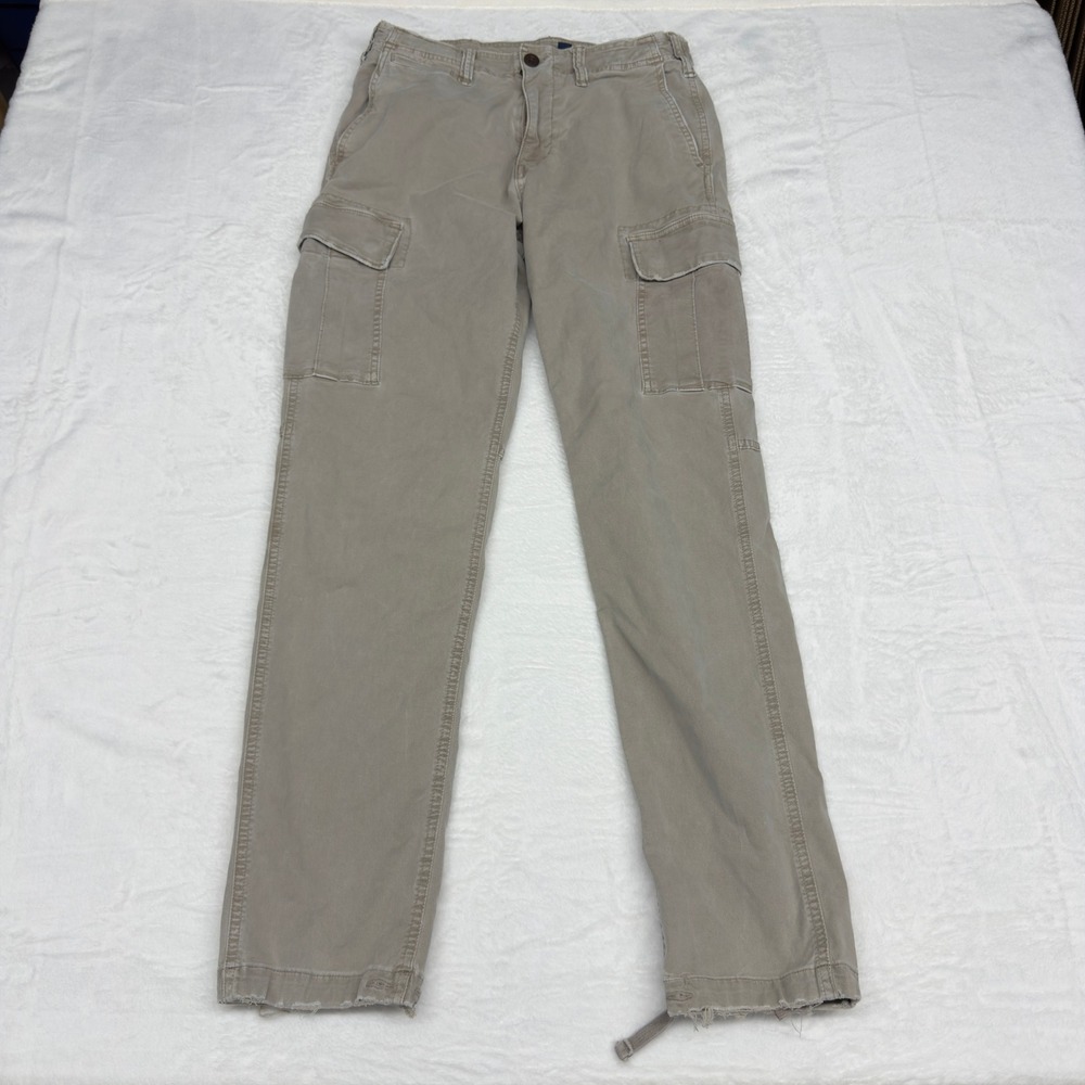 American Eagle Cargo Pants Mens 29x34 Khaki Cotton Distressed Y2k Grunge